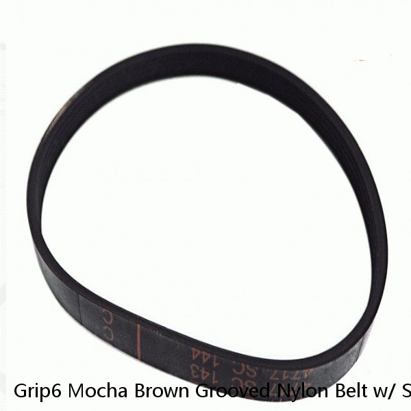 Grip6 Mocha Brown Grooved Nylon Belt w/ Solid Buckle 34" Waist Interchangeable #1 small image